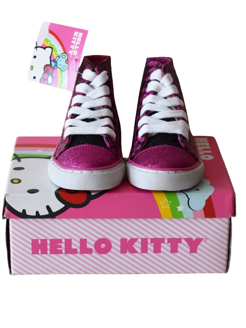 Hello Kitty Toddler’s Sneakers Lil Zola Shoes Animal Print Glitter Size 7M NEW - Picture 3 of 8